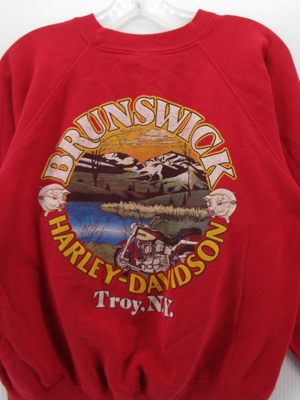 VGT Harley Davidson Sweatshirt Large Eagle 80s Moto Double Sided Boxy * - Picture 7 of 10